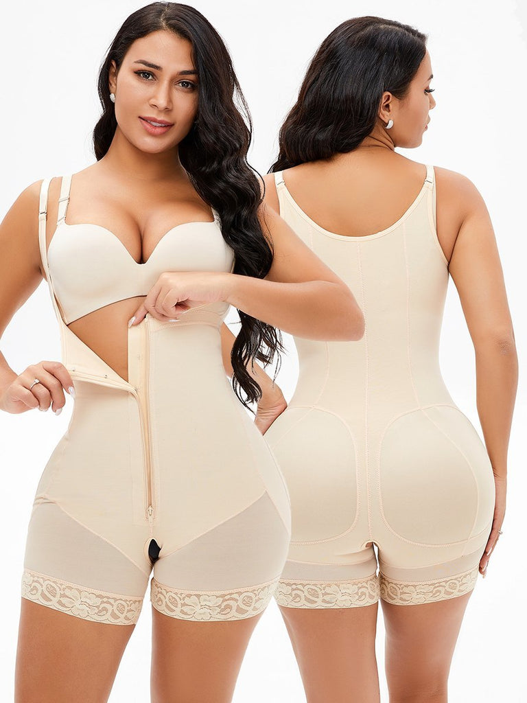 Hip Tight fitting Breasted Zipper Body Shaper