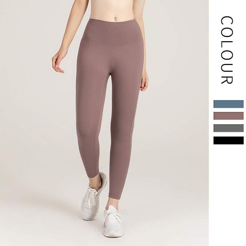 Nude Solid Color Quick Dry High Waist Fitness Pants