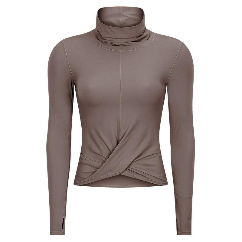 Outdoor Leisure High Collar Slim Solid Color Long Sleeve
