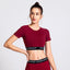 Breathable Half Sleeve Open Navel Fitness Suit