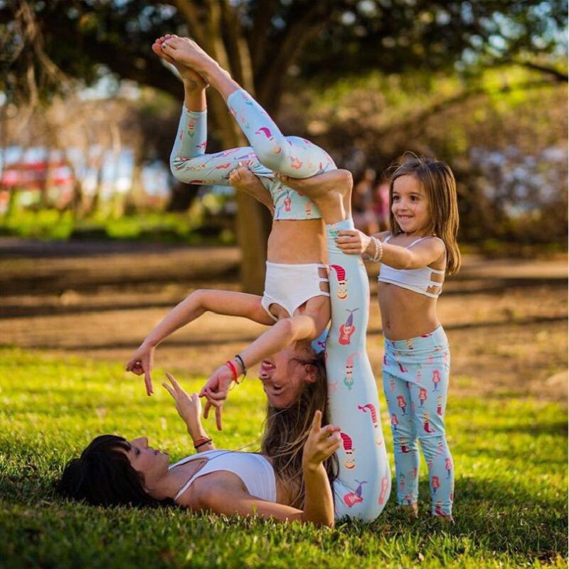 Little Mermaid Parent child Yoga Sports Fitness Pants