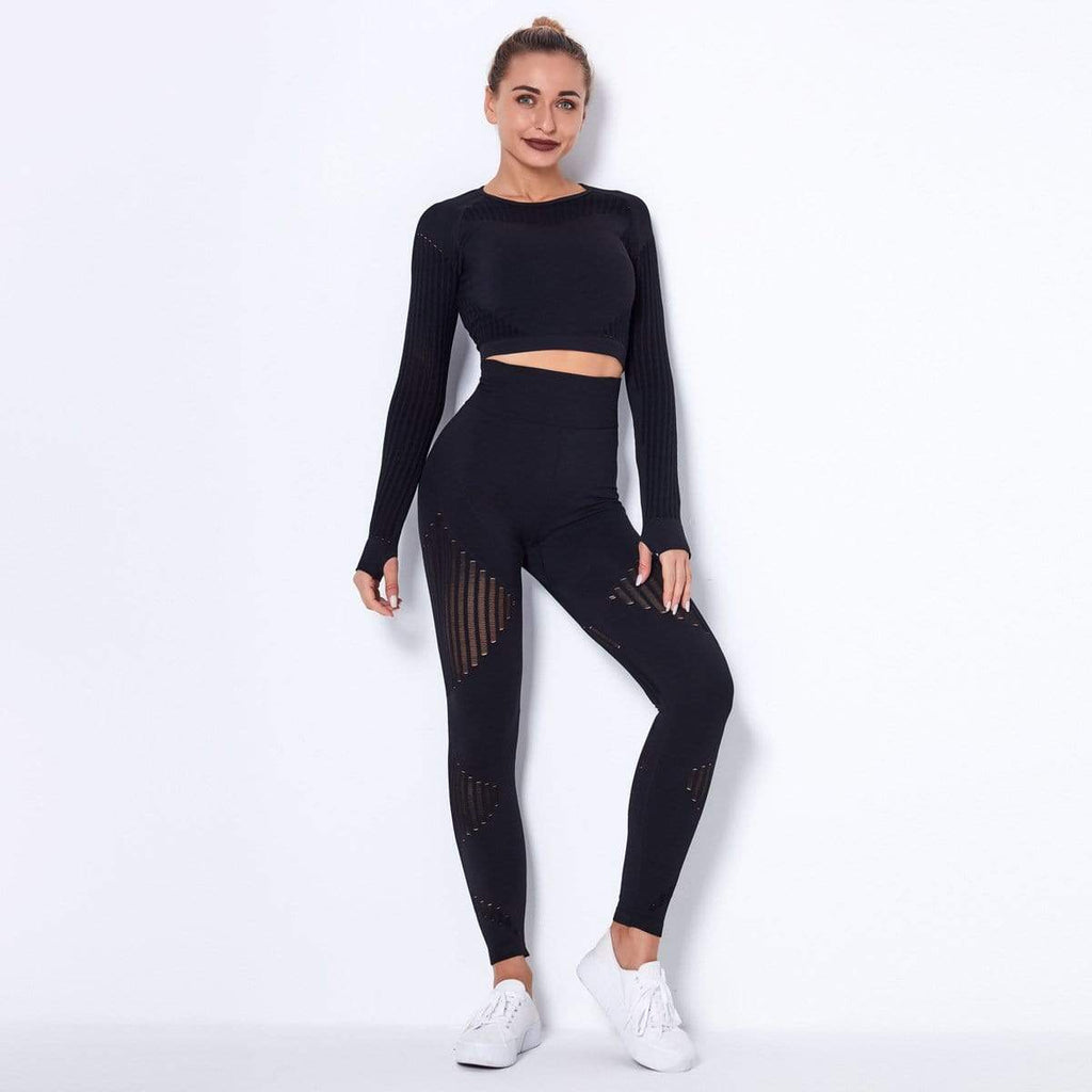 High Waisted Hollow Training Sports Suit