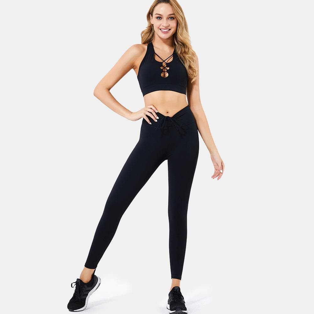 Two Piece Set Sexy Hollow Fitness