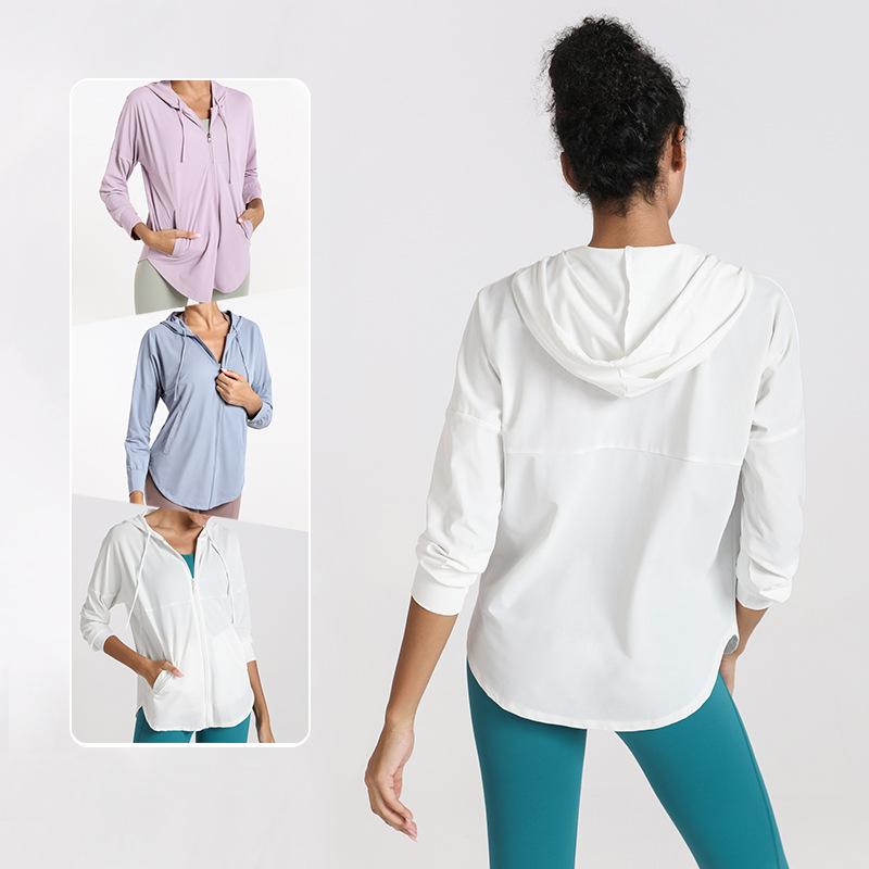 Casual Hooded Tight Quick Dry Training Yoga Long Sleeve