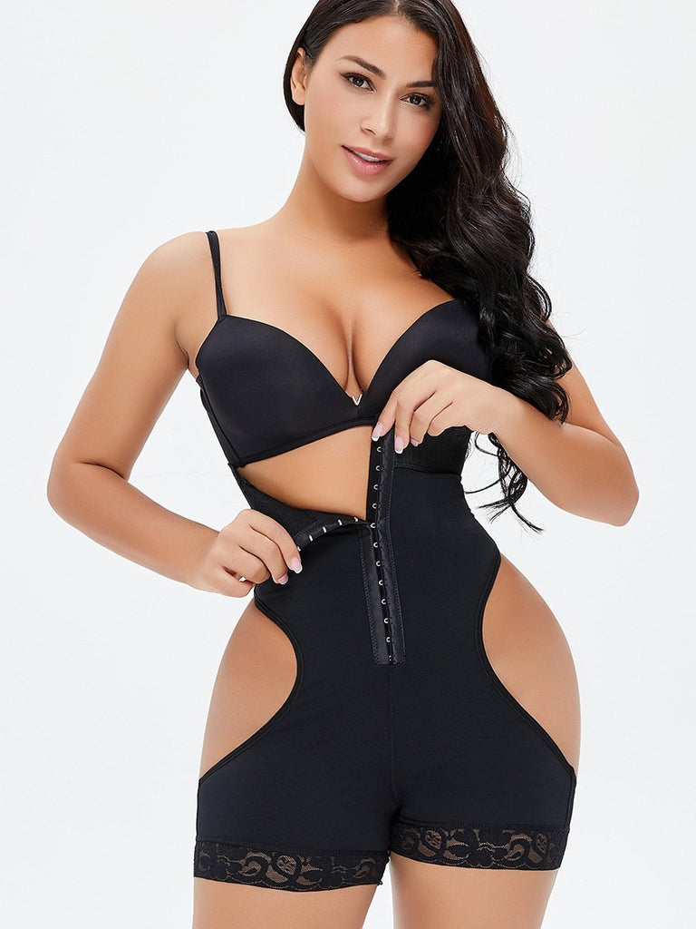 Breasted High waisted Abdomen Hip Shorts