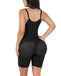 Women Bodysuit Shorts Covered Back Perineal Zipper