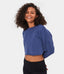 Solid Color Cropped Pullover Sweatshirt