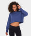 Solid Color Cropped Pullover Sweatshirt